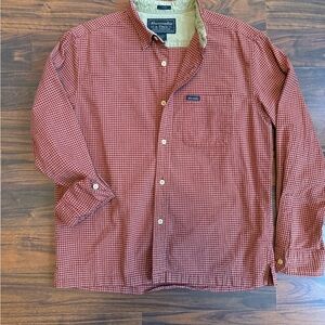 Abercrombie & Fitch Maroon Checkered Button-Up